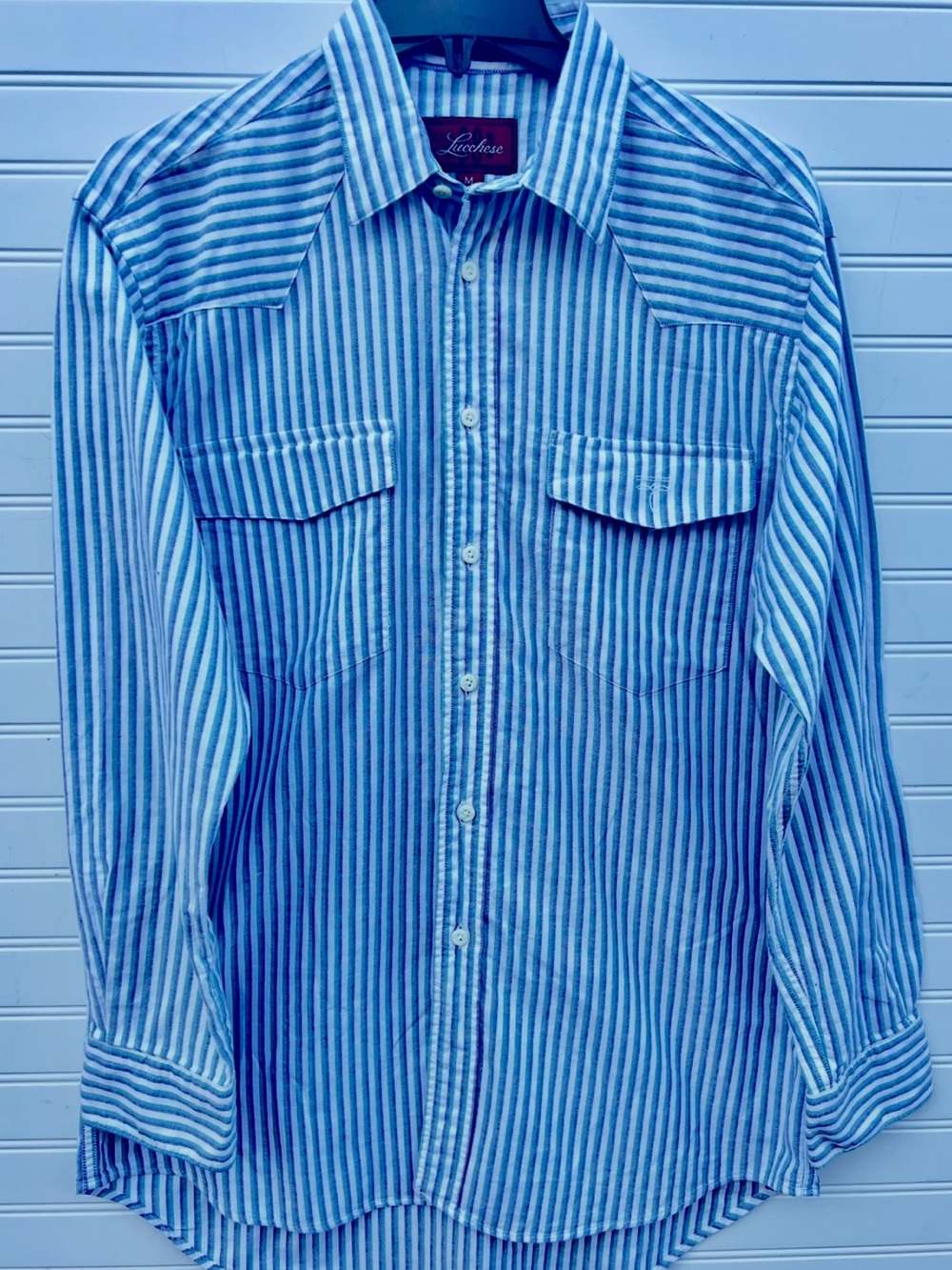 Lucchese Men’s  Striped Wester Shirt Size M